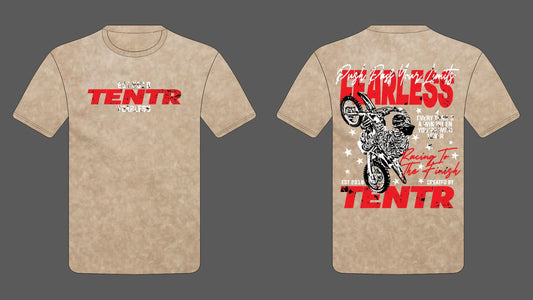 "Fearless Tee" Tan & Red