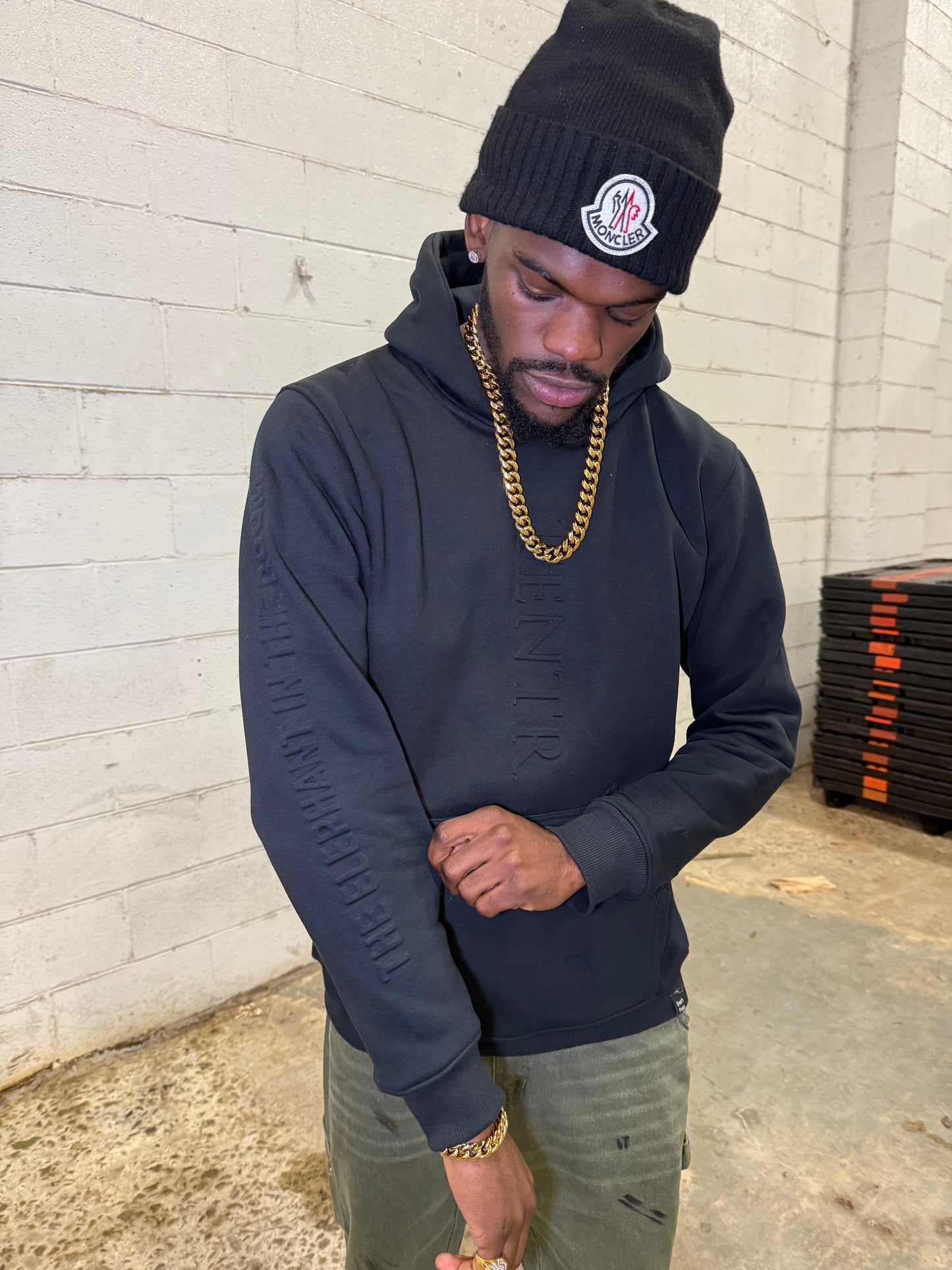 " The Black Embossed Hoodie – CEO Special Drop"